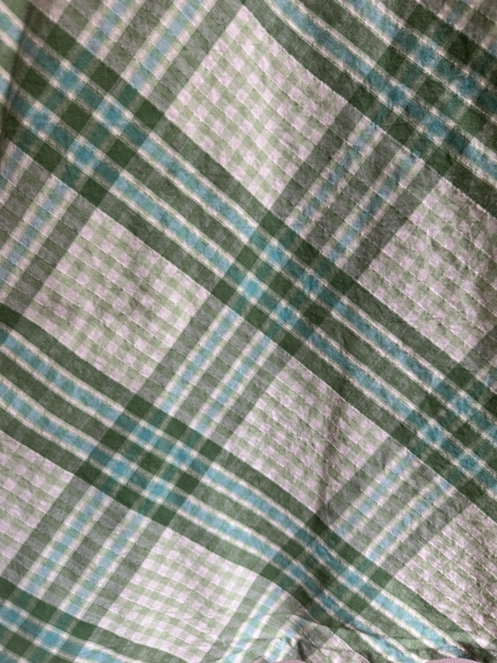 VINTAGE Gingham Strapless 90s Midi Dress Green 100% Cotton Size 14 - Picture 9 of 13